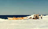 Inupiat hunters waiting for a Bowhead Whale
